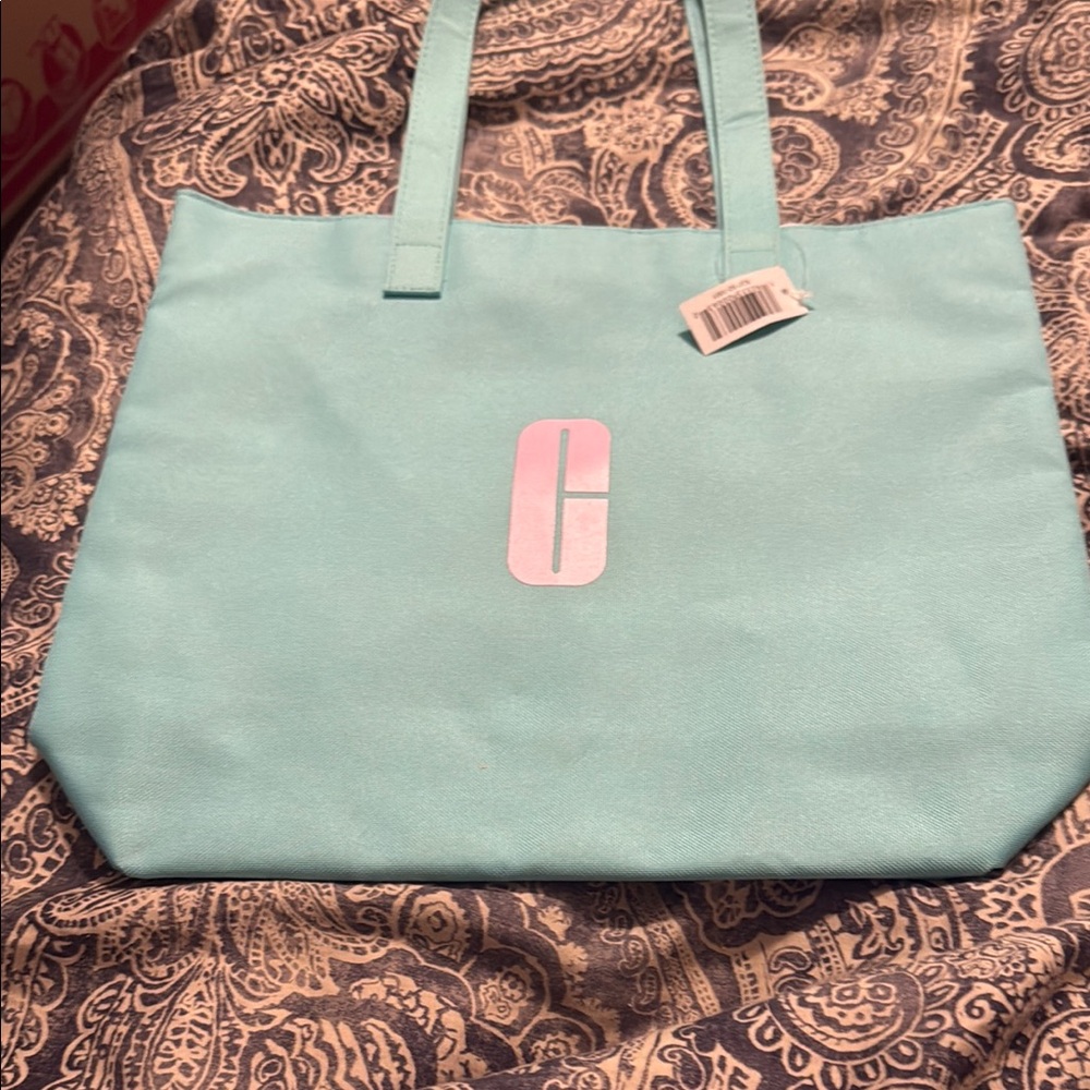 Clinique Light Blue Tote Bag